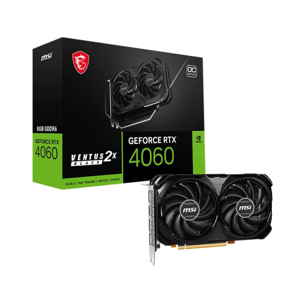 【MSI 微星】微星 RTX4060 VENTUS 2X BLACK 8G OC+微星 A750GL  80+金牌(RTX4060/750W)