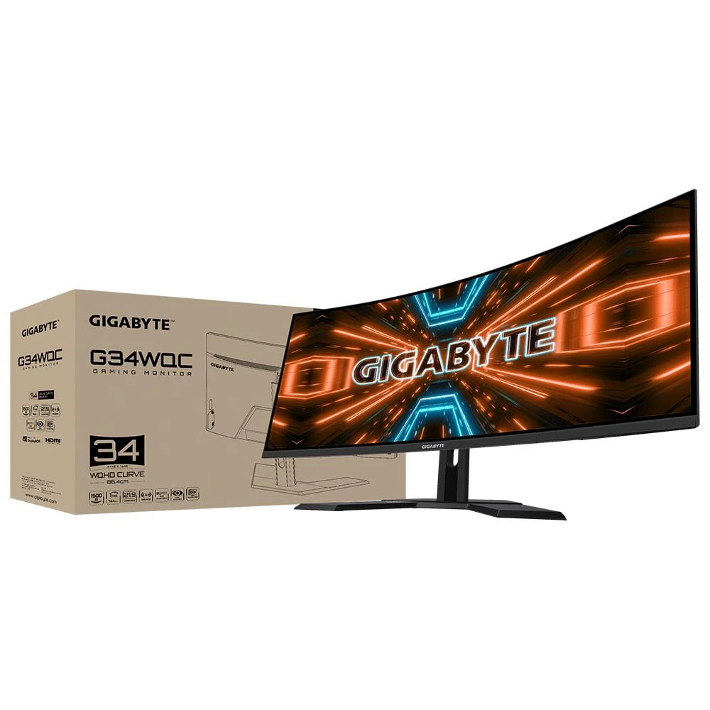 【GIGABYTE 技嘉】AORUS G34WQC A 34型VA曲面/1ms/含喇叭/HDR400/FreeSync/2H1P