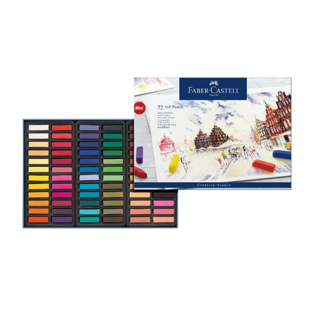 【Faber-Castell】輝柏 創意工坊軟性粉彩條 短型 72色 / 盒 128272