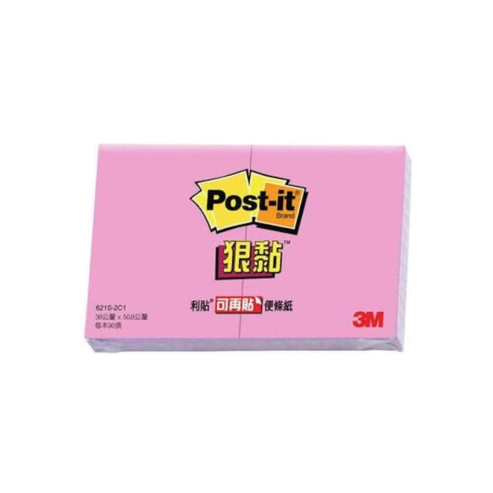 【3M】3M Post-it 利貼 狠黏可再貼便條紙-621S-2C 粉紅 墊腳石購物網