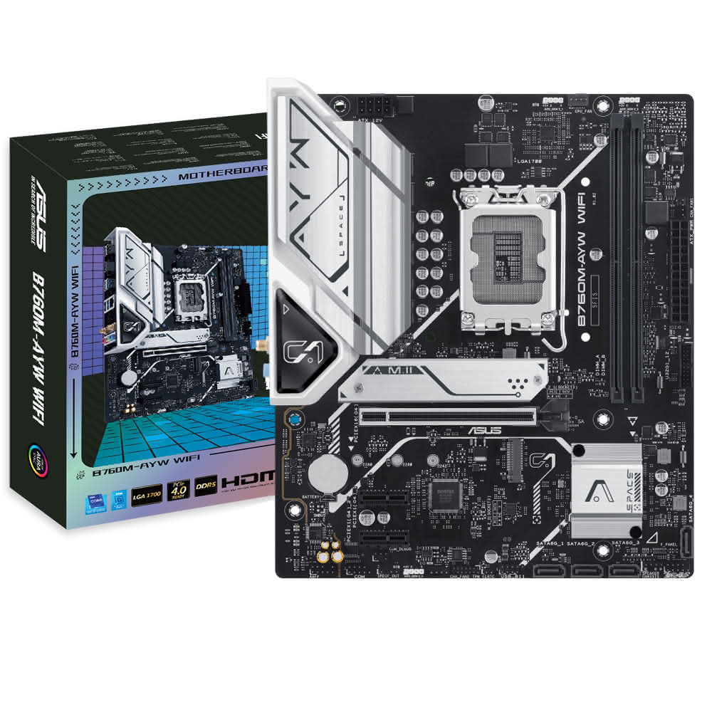 【ASUS 華碩】B760M-AYW WIFI D5 LGA1700 M-ATX主機板3+1年保