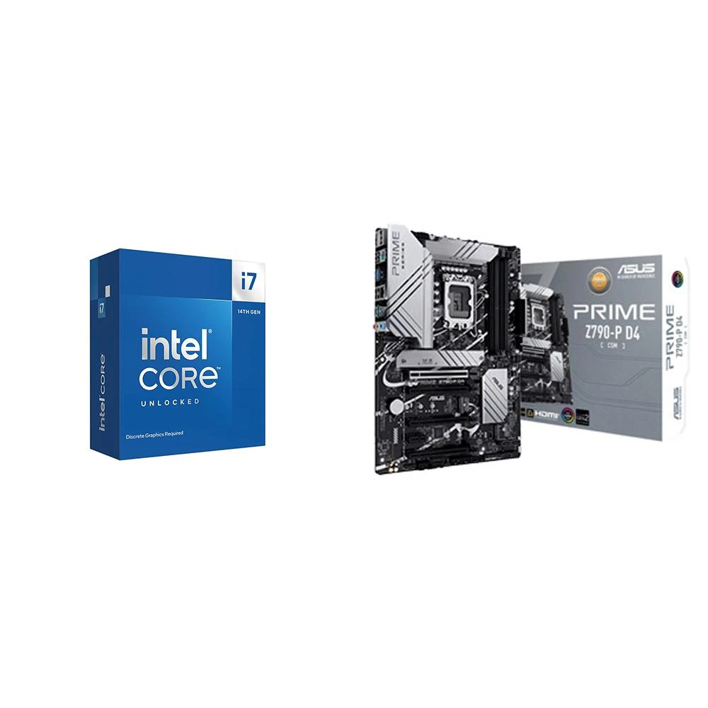 【Intel 英特爾】《自MO價》i7-14700KF+華碩 PRIME Z790-P D4-CSM ATX主機板