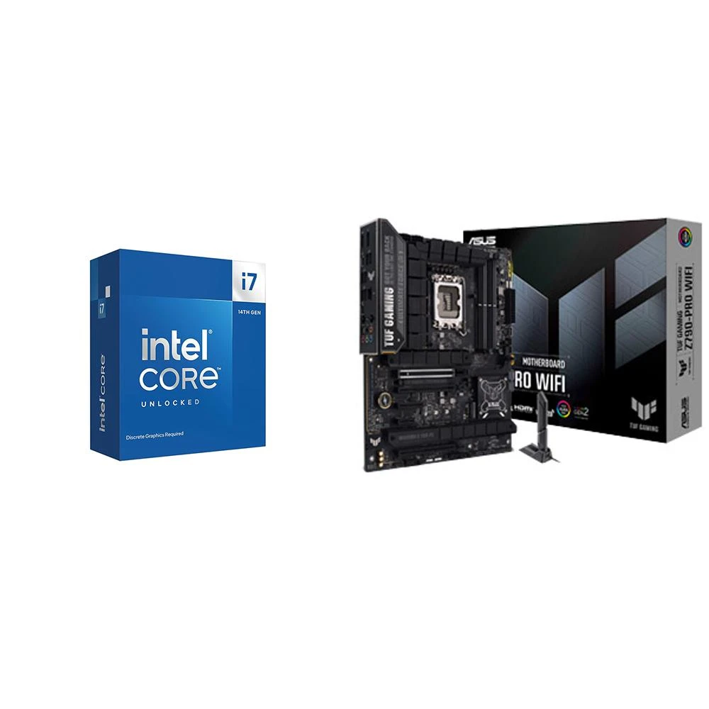 【Intel 英特爾】《自MO價》i7-14700KF+華碩 TUF GAMING Z790-PRO WIFI D5 ATX主機板