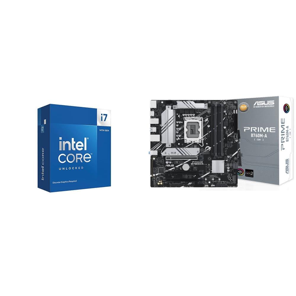 【Intel 英特爾】《自MO價》i7-14700KF+華碩 PRIME B760M-A-CSM D5 M-ATX主機板