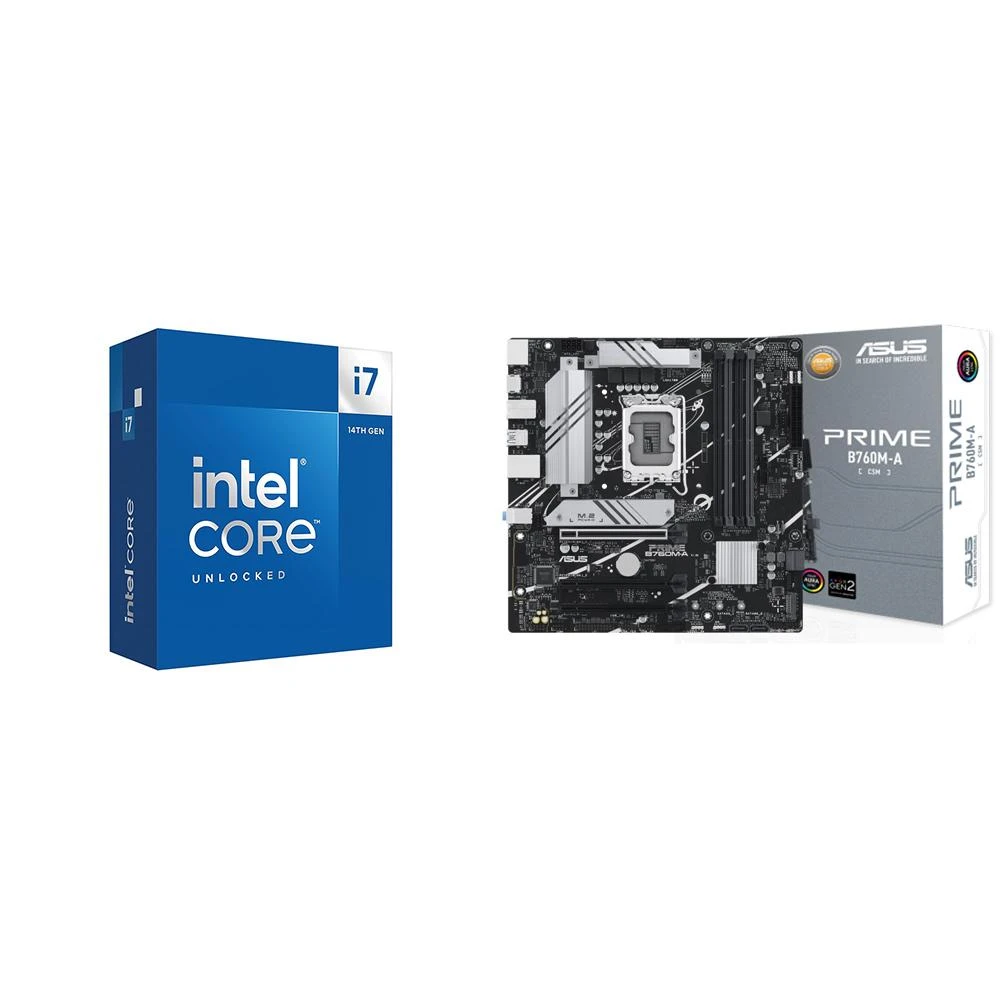 【Intel 英特爾】《自MO價》i7-14700K+華碩 PRIME B760M-A-CSM D5 M-ATX主機板