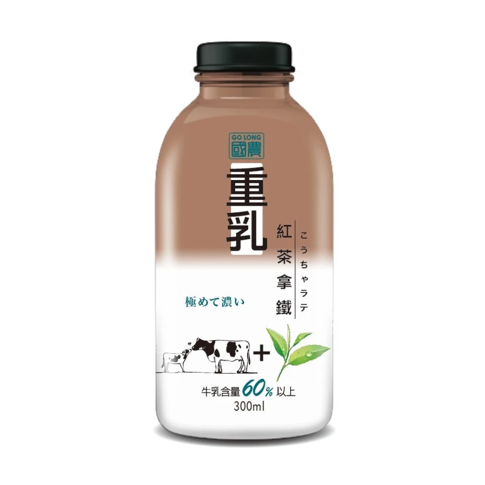 【國農】國農重乳 紅茶拿鐵 300ML X 24瓶(玻璃瓶包裝)