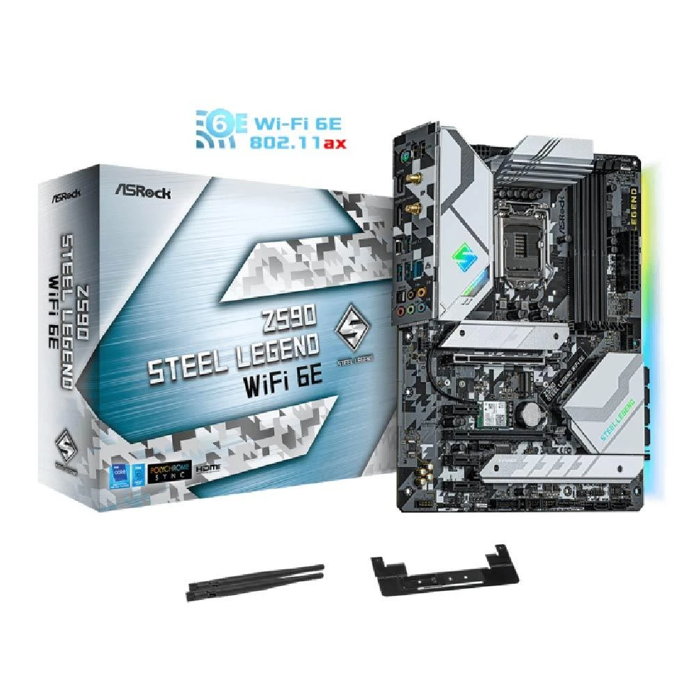 【ASRock 華擎】Z590 Steel Legend WiFi 6E(ATX/4DIMM/WIFI 6E+2.5G/14相電源)