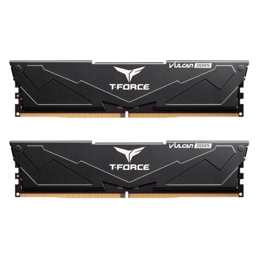 【Team 十銓】T-FORCE VULCAN 火神系列 DDR5-6000 32GB16Gx2 CL38 黑色(桌上型超頻記憶體)