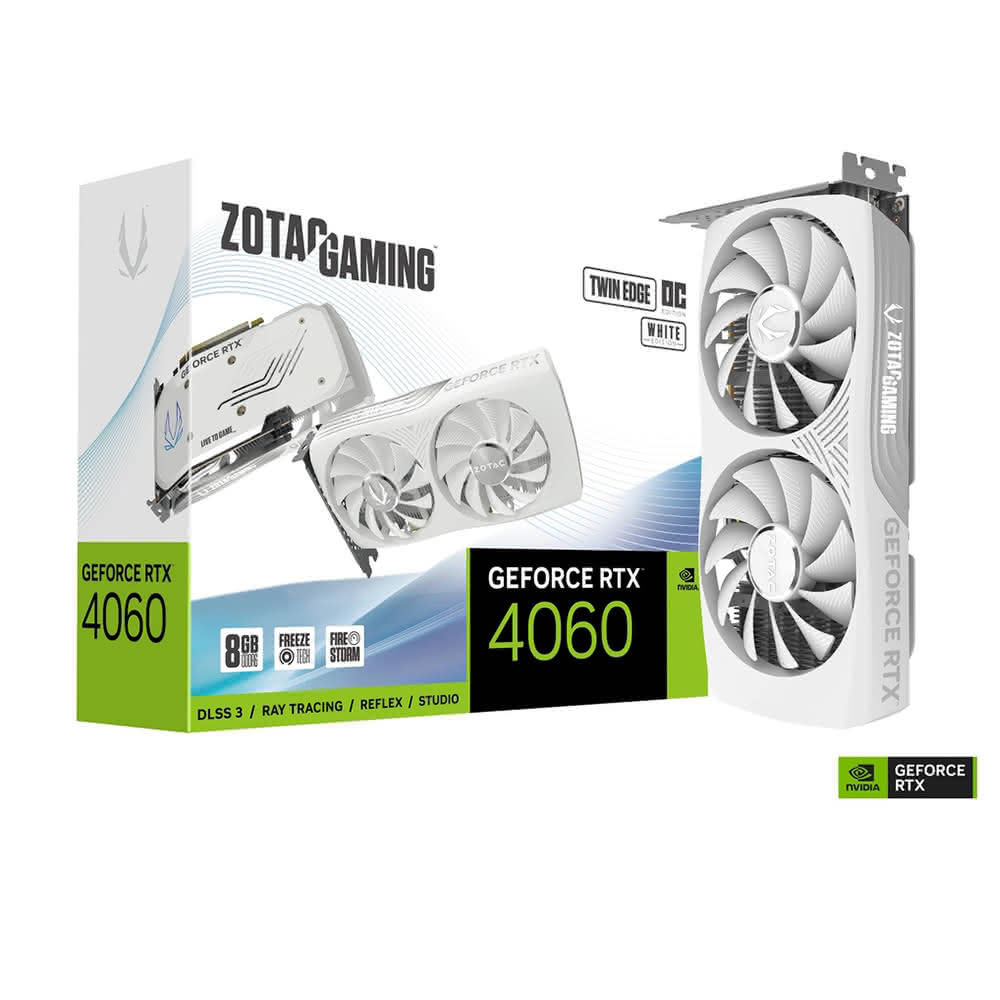 【ZOTAC 索泰】RTX 4060 8GB Twin Edge OC White Edition 顯示卡