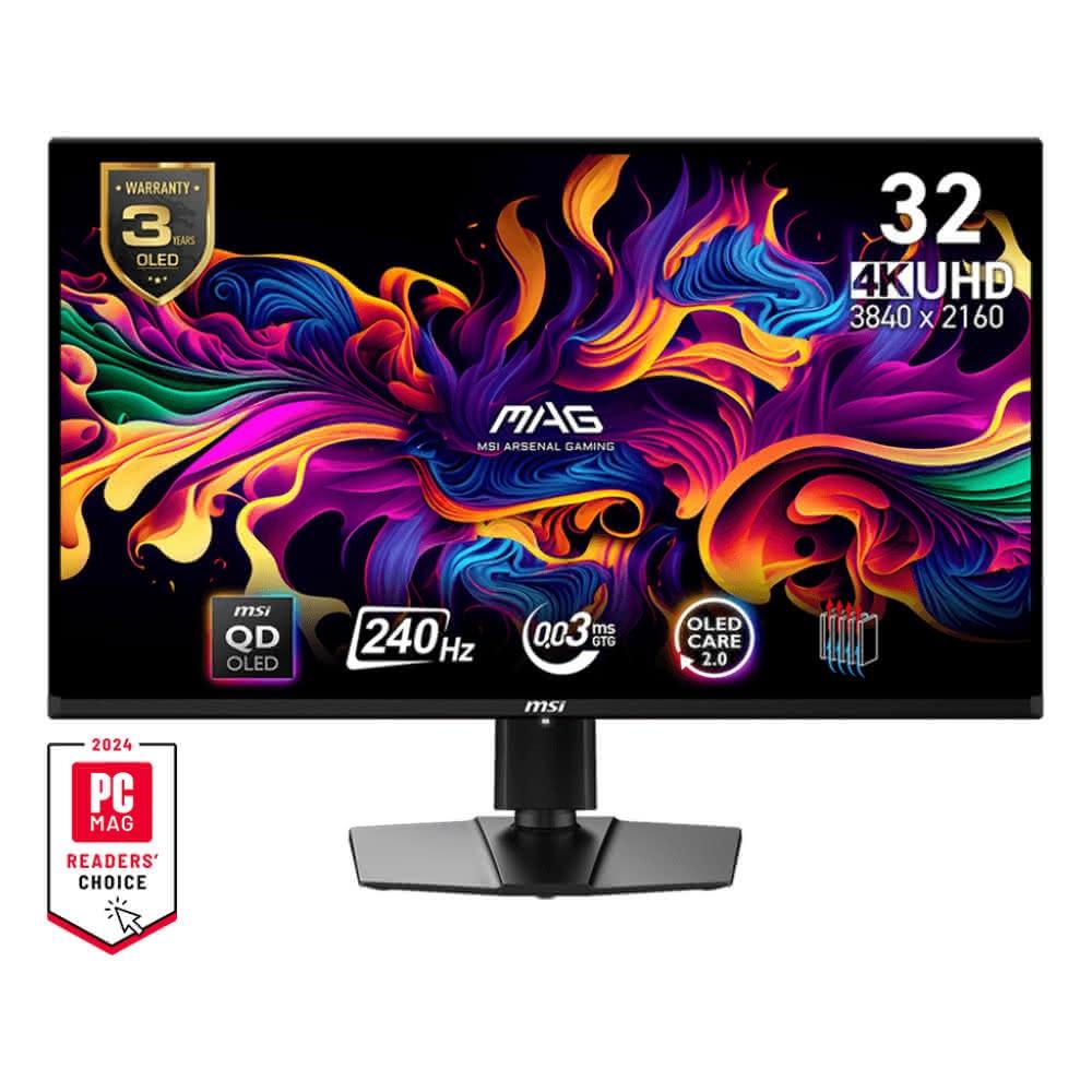 【MSI 微星】MAG 321UPX QD-OLED 平面電競螢幕(32型/4K/240Hz/0.03ms/QD-OLED/Type-C)