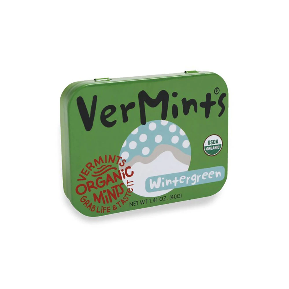 美國 Organic VerMints 有機薄荷糖 40克裝 冬青(清口糖 無麩質 素食 非基改 低糖 糖果)