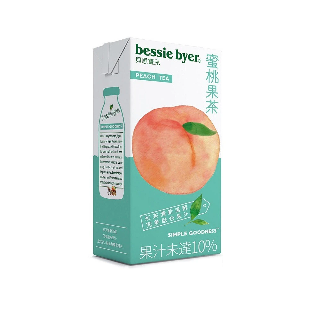 【Bessie Byer 貝思寶兒】bessie byer 貝思寶兒蜜桃果茶330ml x 6入(利樂包/果汁/果茶)