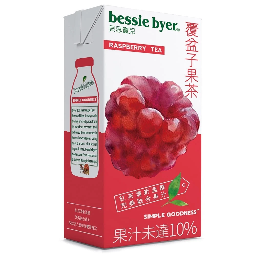 【Bessie Byer 貝思寶兒】bessie byer 貝思寶兒 覆盆子果茶330ml x 6入(利樂包/果汁/果茶)