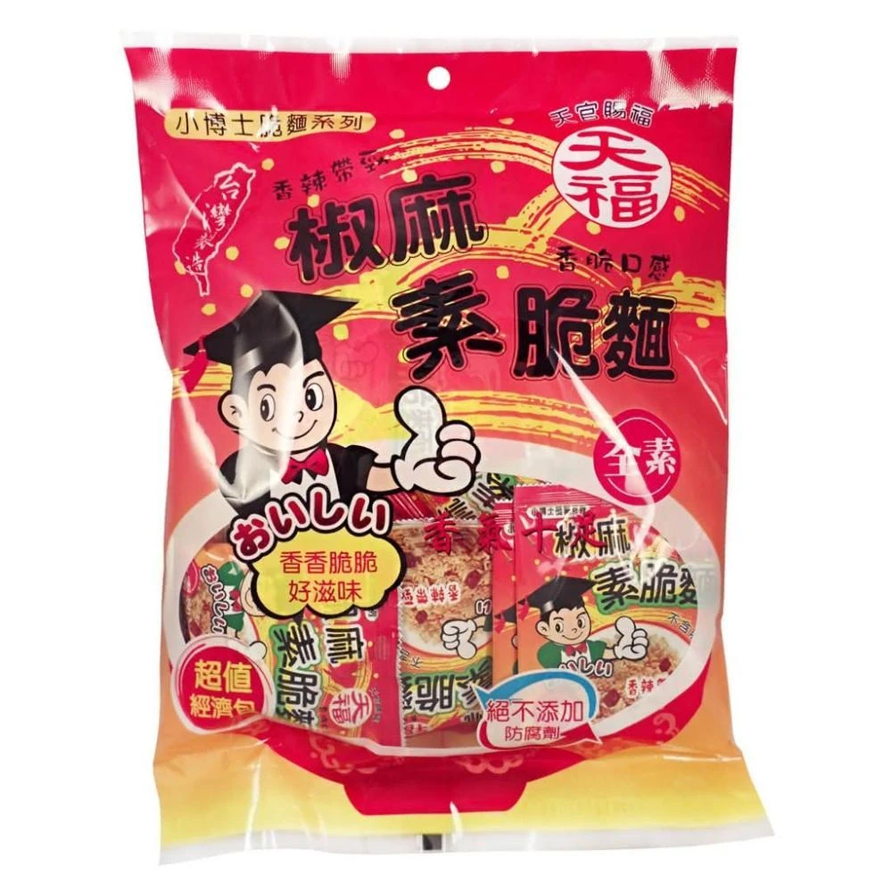 【VEGUE 唯素主義】天福 小博士 椒麻 素脆麵 素食小脆麵(216g 全素)