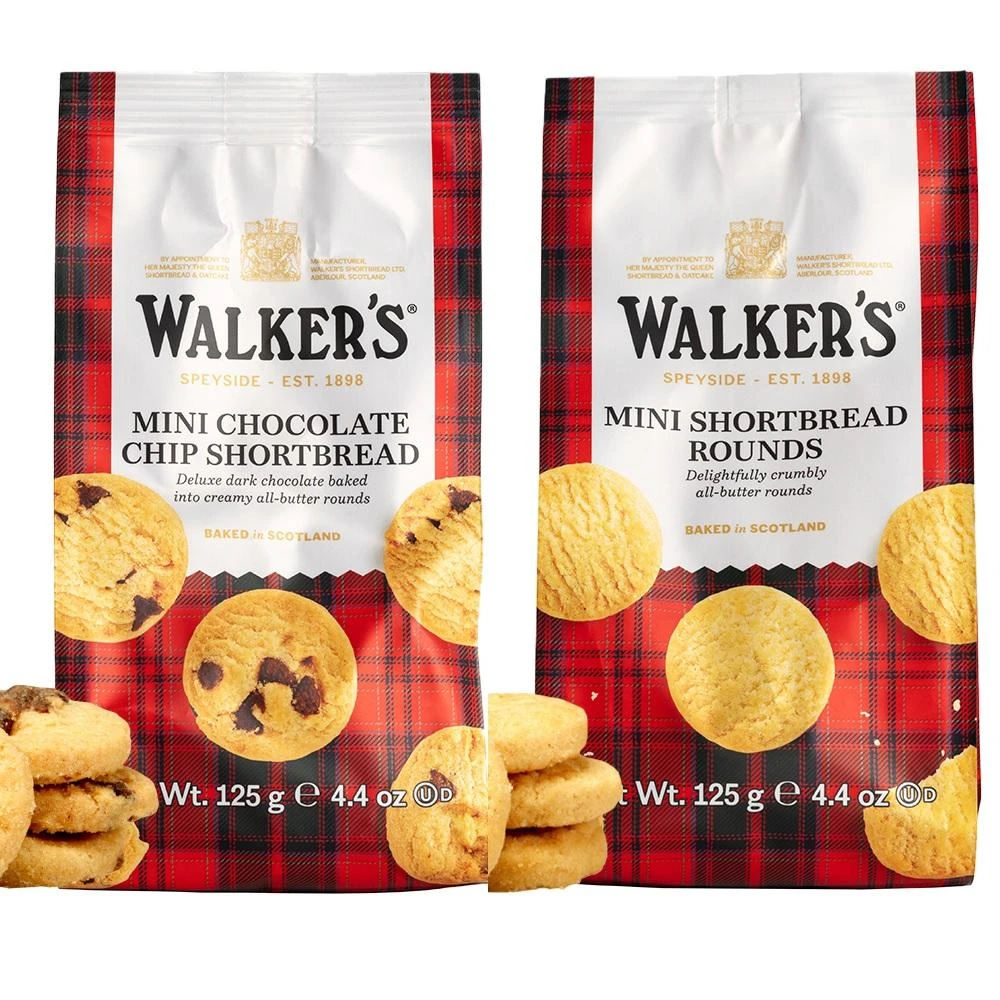 【Walkers 蘇格蘭皇家餅乾】英國《Walkers》蘇格蘭皇家 迷你奶油巧克力餅乾/迷你奶油餅乾-125g/袋(袋裝/2種口味任選/奶油/巧克力)