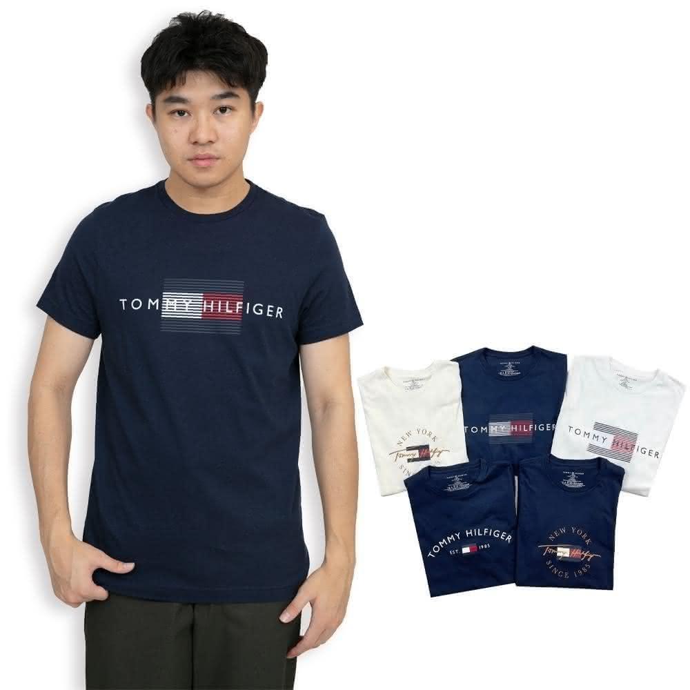 【Tommy Hilfiger】衝評  Tommy Hilfiger 美國國旗設計款 短T 大尺碼 短袖 T恤 男生上衣 湯米 純棉 素T #4325