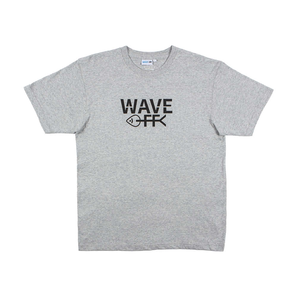 【WAVE OFF】魚骨LOGOT恤-麻灰 共2色(現貨商品   上衣 女上衣 男上衣 短袖上衣 短袖T恤)