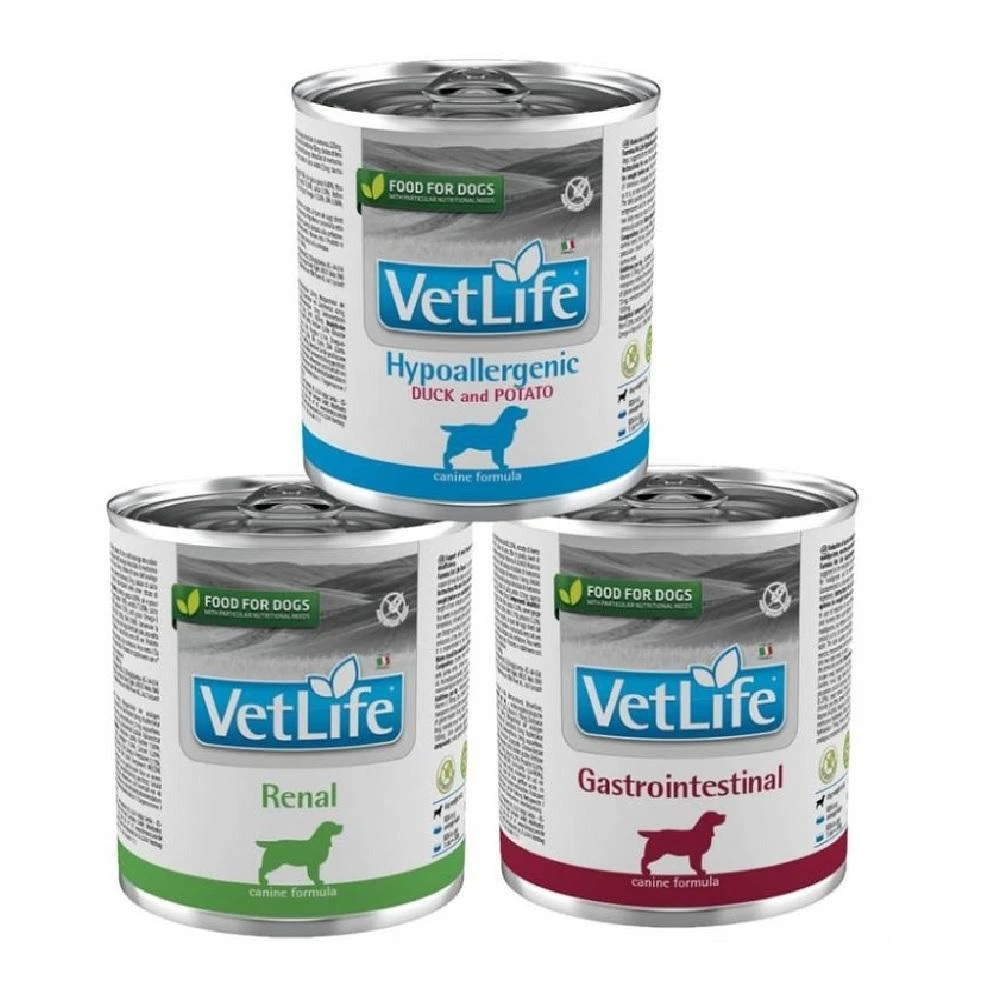 【Farmina 法米納】VetLife寵愛天然犬罐 處方罐300g(腎臟 低敏 腸胃道 狗罐 狗罐頭 犬罐頭 機能 法米納犬罐 法米納罐頭)