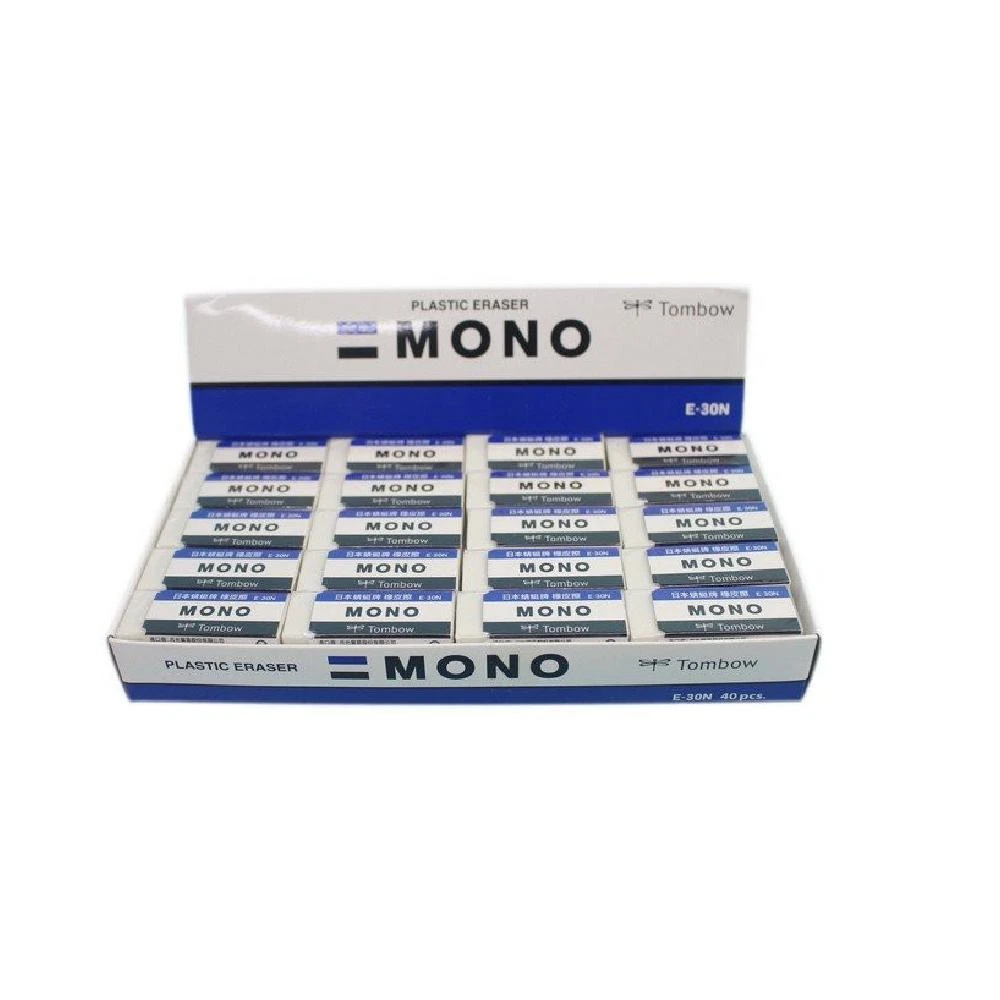 【TOMBOW】MONO 蜻蜓 E-30N塑膠橡皮擦小 MONO 40/盒 整盒販售(塑膠擦)