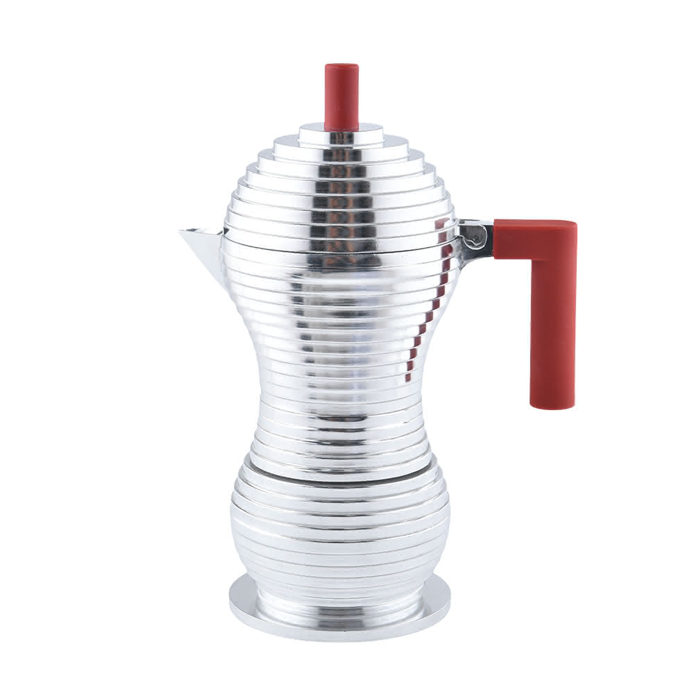 【ALESSI】Pulcina 小雞義式摩卡壺 6人份 紅手把 平輸品(咖啡壺)