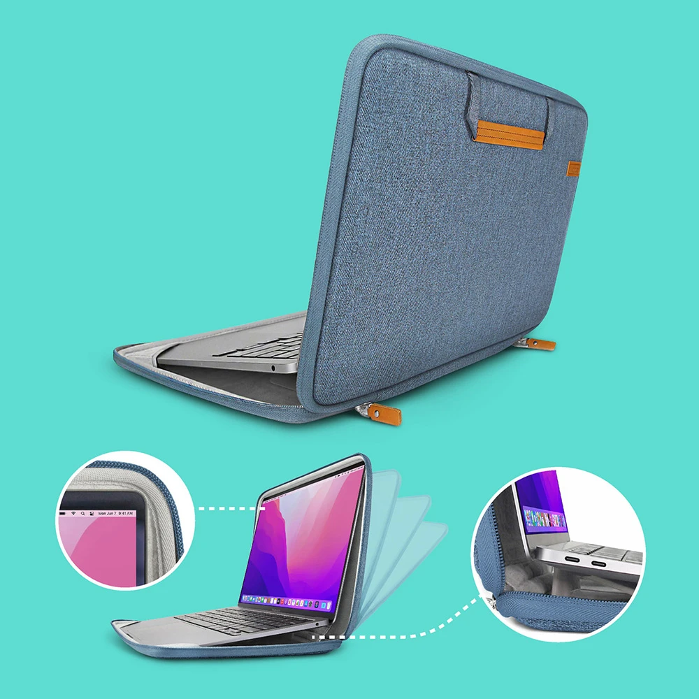 【COZI】Smart Sleeve 13/14 硬殼支架電腦包筆電包保護套-適用13/14吋M1~M3 MacBook Air Pro Max(電腦包 筆電包 MacBook電腦包 MacBook筆電包 支架電腦包 電腦保護套 電腦收納包 筆電保護袋 硬殼電腦包)