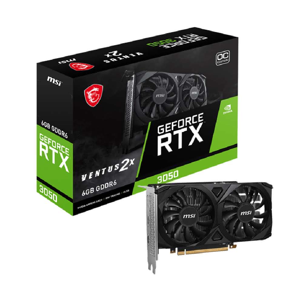 【MSI 微星】RTX3050 VENTUS 2X 6G OC(19cm/雙風扇/顯示卡)