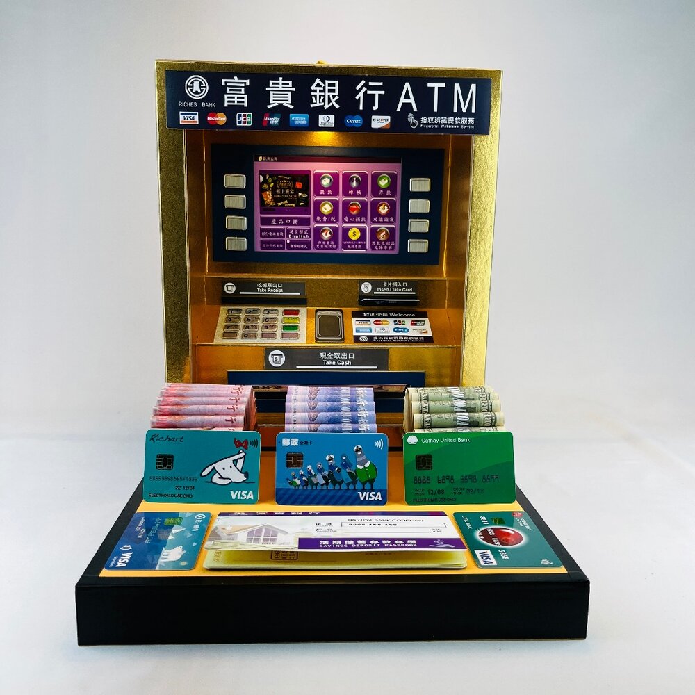 宣羿紙藝金紙/紙紮-ATM 提款機保險箱金庫蓮花元寶禮儀喪葬用品ATM提款