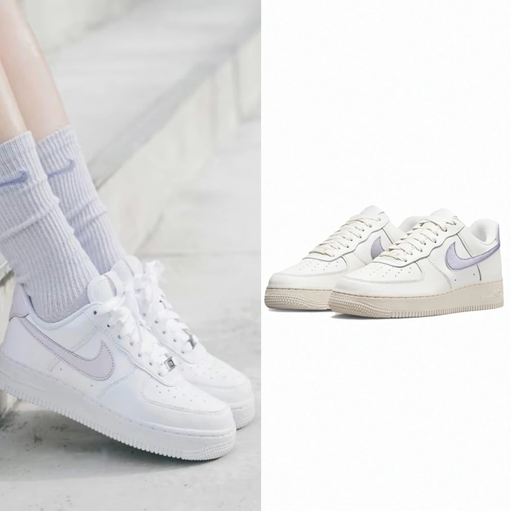 【NIKE 耐吉】Nike Air Force 1 Metallic Purple 女鞋 白紫 米白 珠光紫 星黛露紫 休閒鞋 DV7470-100