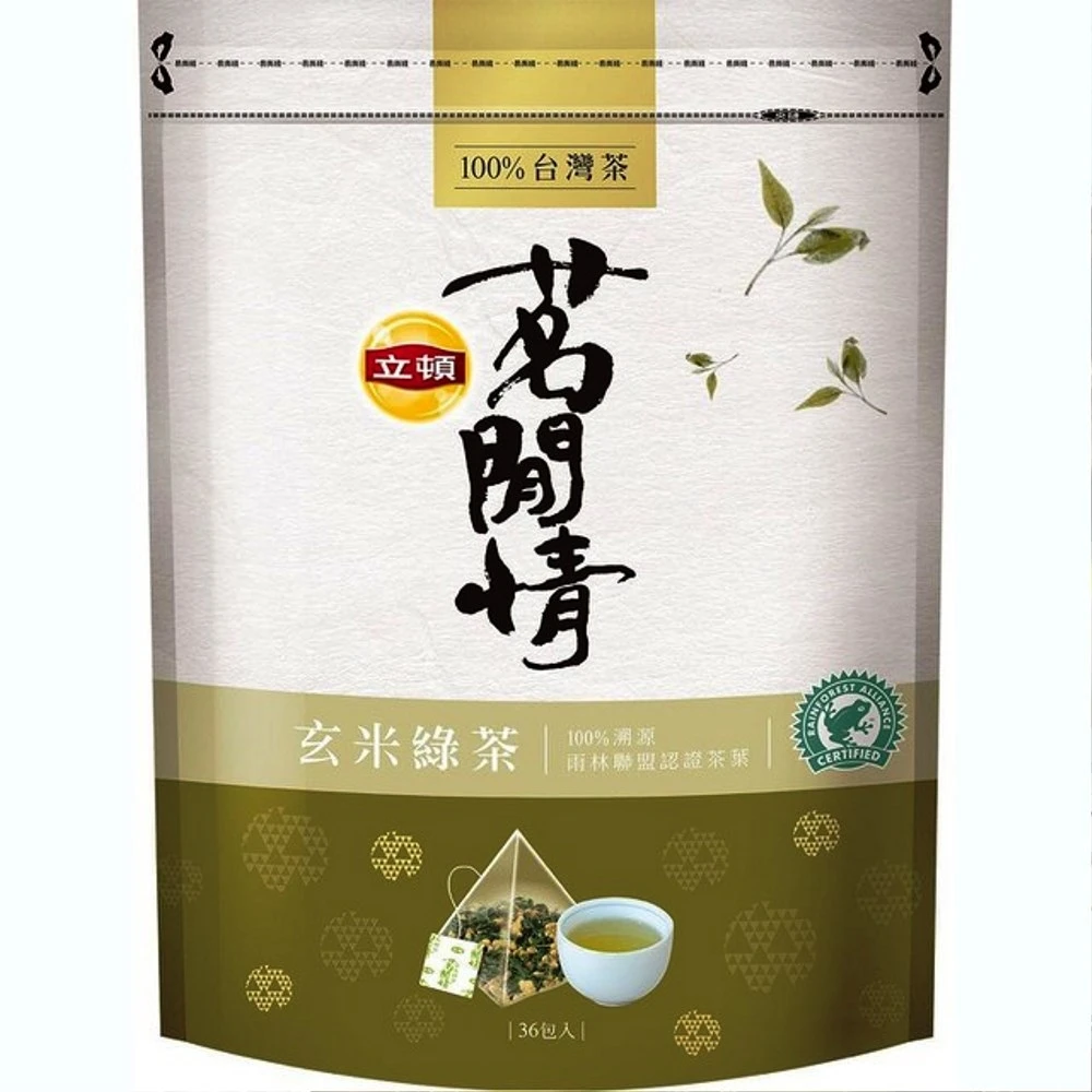 【立頓】立頓 茗閒情  玄米綠茶 1.6gX36包/袋(三角立體茶包/綠茶/茶包)(效期2024/11/30)