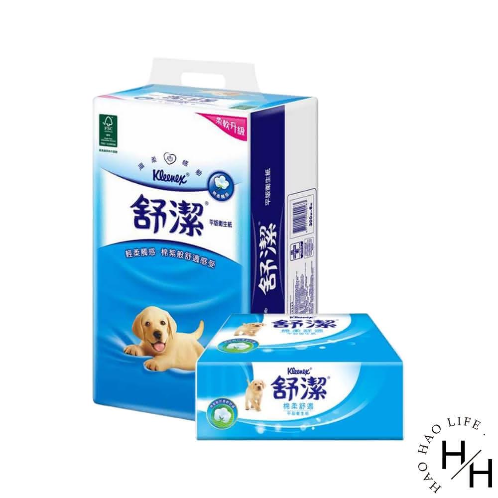 【Kleenex 舒潔】2串組-棉柔舒適平版衛生紙  大容量張數 300抽x12包