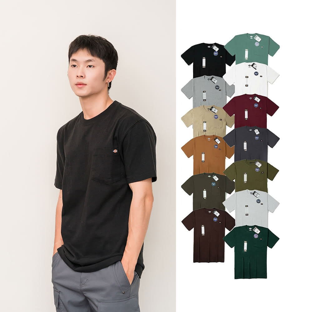 【Dickies】WS450 美線 男版 口袋LOGO 短袖 短T 上衣 T恤 工裝 圓領 厚磅 美國(現貨 春夏 穿搭)