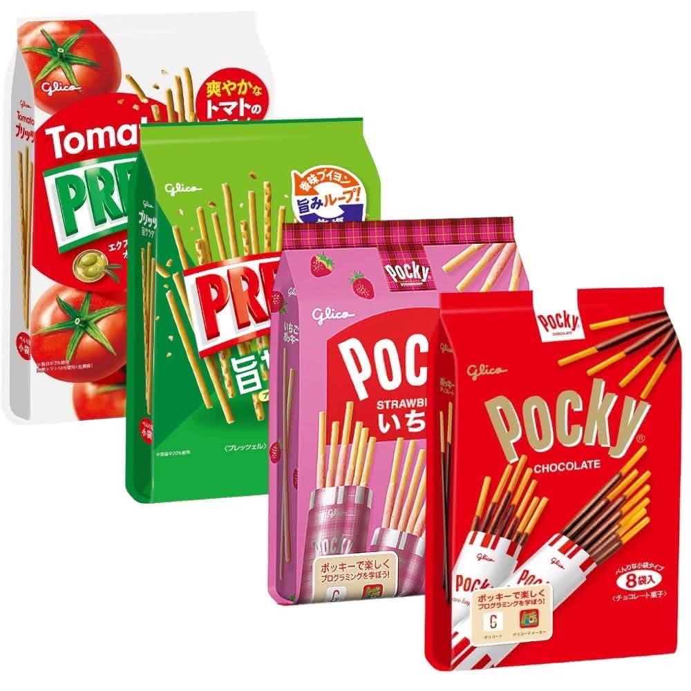 【Glico 格力高】日本 固力果 Glico Pocky Pretz  巧克力風味棒 草莓棒 沙拉棒 番茄棒 百吉棒