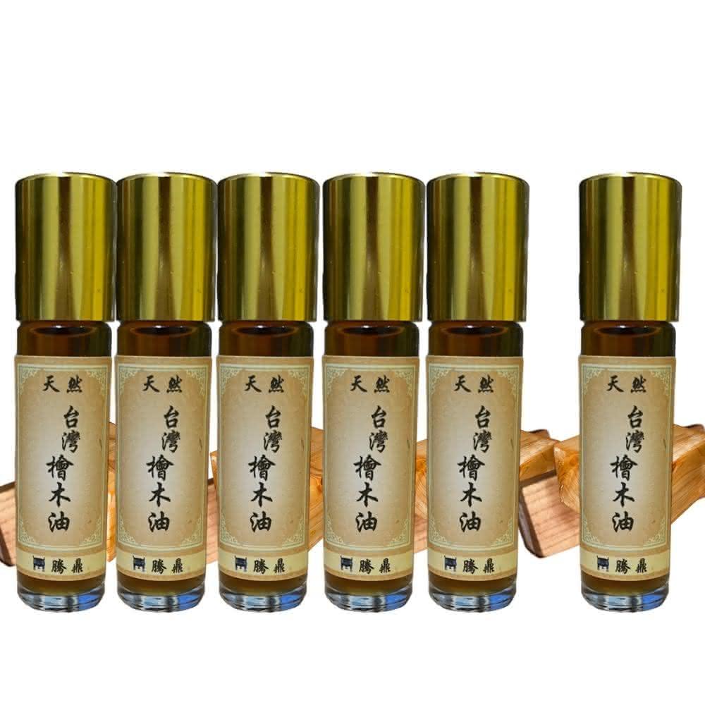 騰鼎沉檀香台灣高山檜木精油滾珠瓶共60ml 5瓶組送1瓶台灣製造