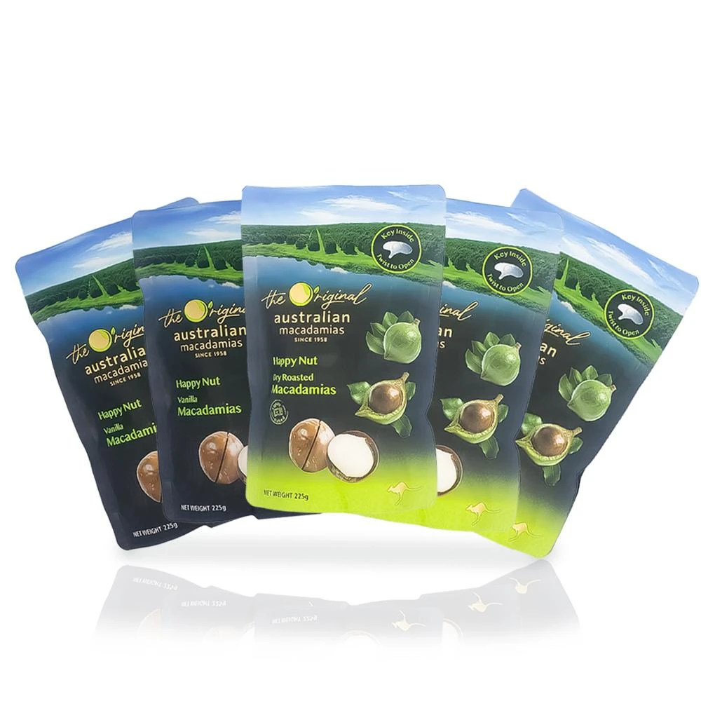 澳洲 macadamias australia 帶殼夏威夷火山豆 5入組 225g (原味/香草/內附開殼器)