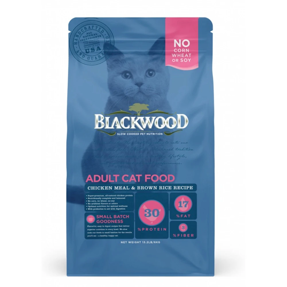 【BLACKWOOD 柏萊富】特調成貓亮毛配方（雞肉+糙米）4磅/1.82kg(貓糧)