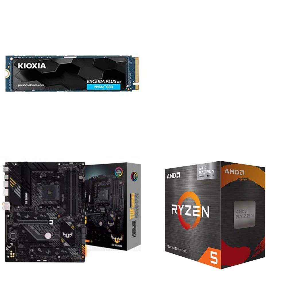 【AMD 超微】〈限時〉Ryzen 5 5600GT+華碩 TUF GAMING B550-PRO ATX主機板+鎧俠 EXCERIA PLUS G3 1TB M.2 PCIe SSD