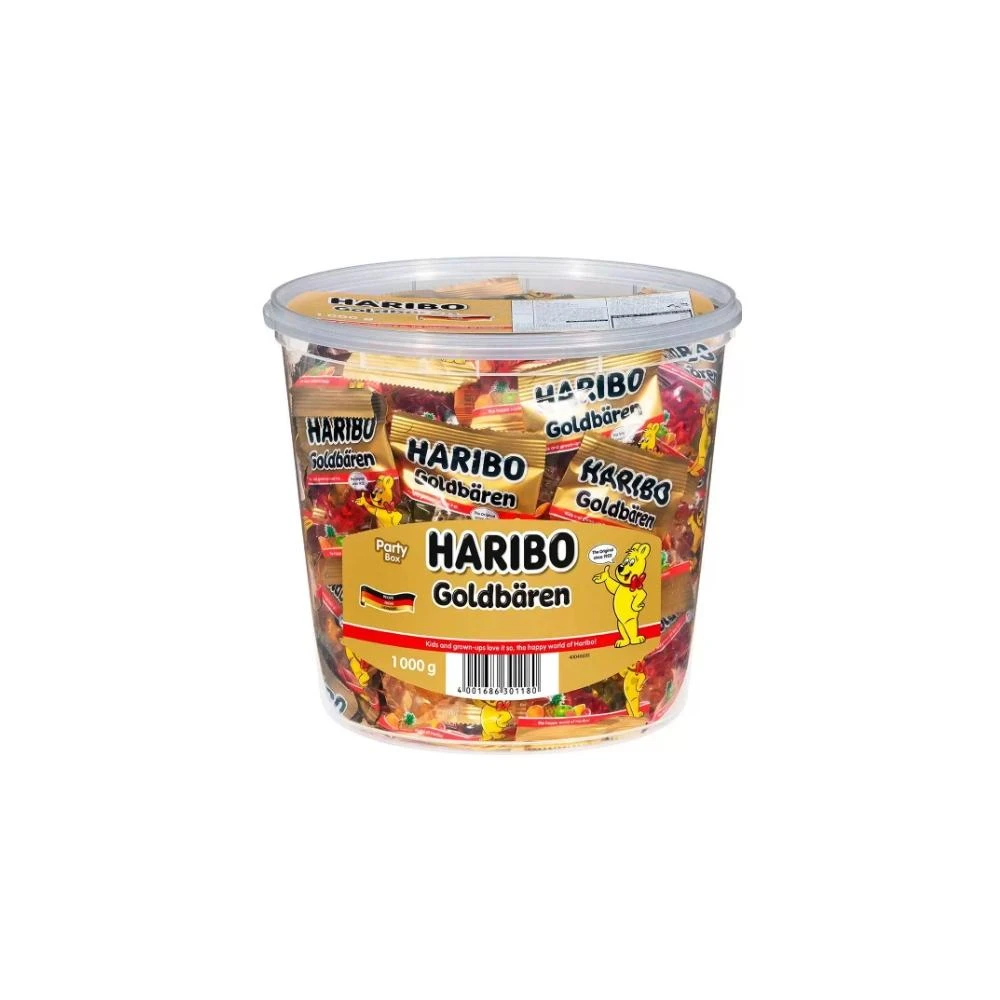 【HARIBO 哈瑞寶】金熊Q軟糖 1公斤(桶裝 小熊 軟糖 糖果 派對 分享 獨立包裝 點心 喜糖)