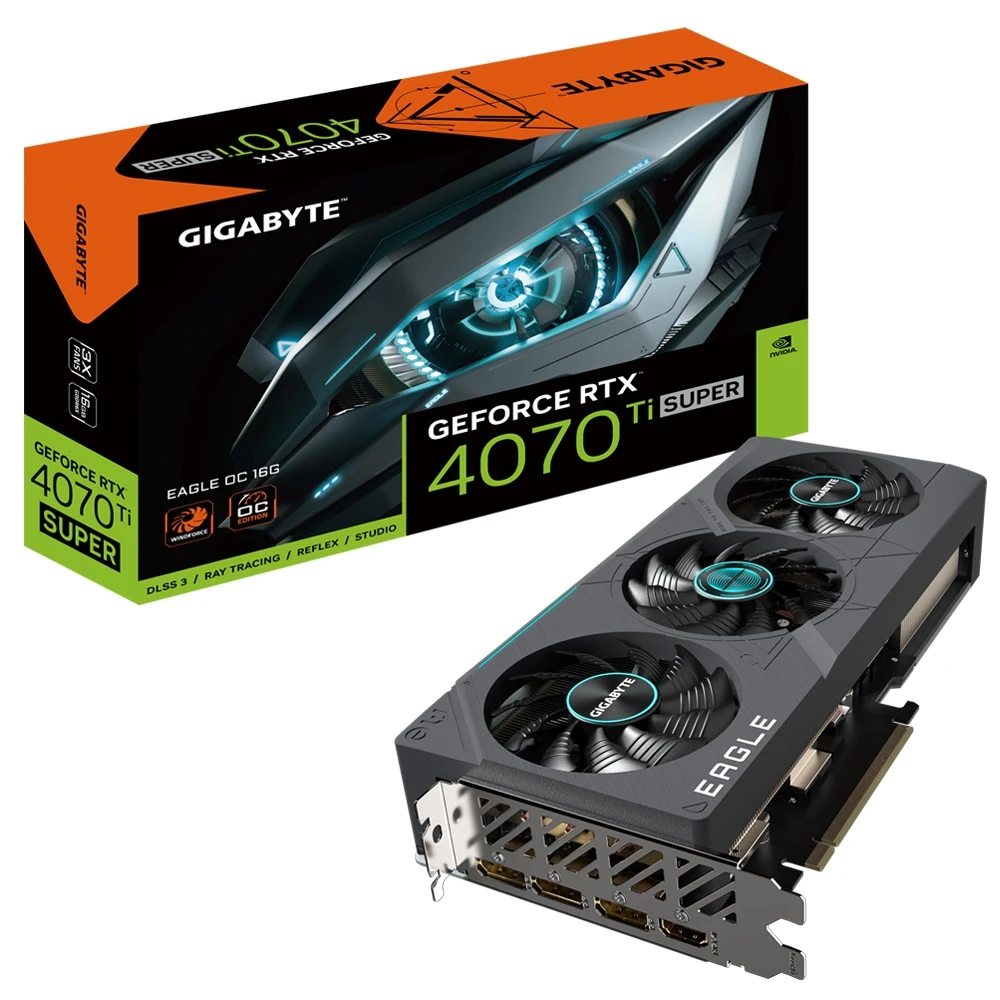 【GIGABYTE 技嘉】RTX4070TI SUPER EAGLE OC 16GD /26cm/註冊五年保/4070TI/N407TS(RTX4070TI)