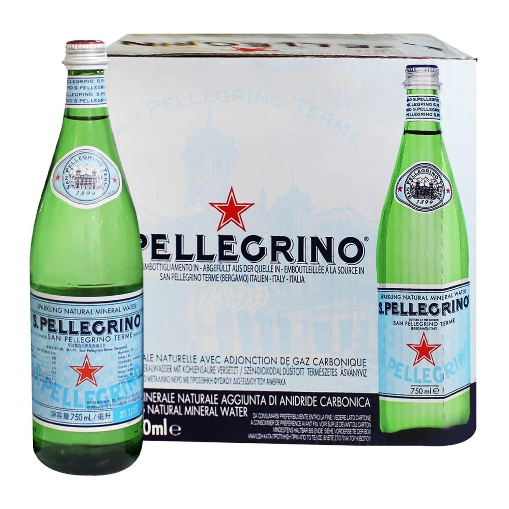 【S.Pellegrino 聖沛黎洛】5Cgo.產地:義大利 玻璃瓶裝 San Pellegrino 聖沛黎洛 天然氣泡礦泉水 750ml X 12瓶 商品編號:#56076 源自義大利阿爾卑斯山 蘊含豐富的礦物質 天然碳酸氣