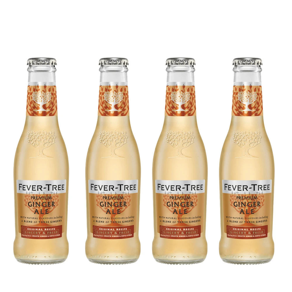 Fever Tree 芬味樹薑汁汽水 200ml x4入組  Ginger ale(無酒精飲料 氣泡飲 無酒精 薑味汽水 調酒)