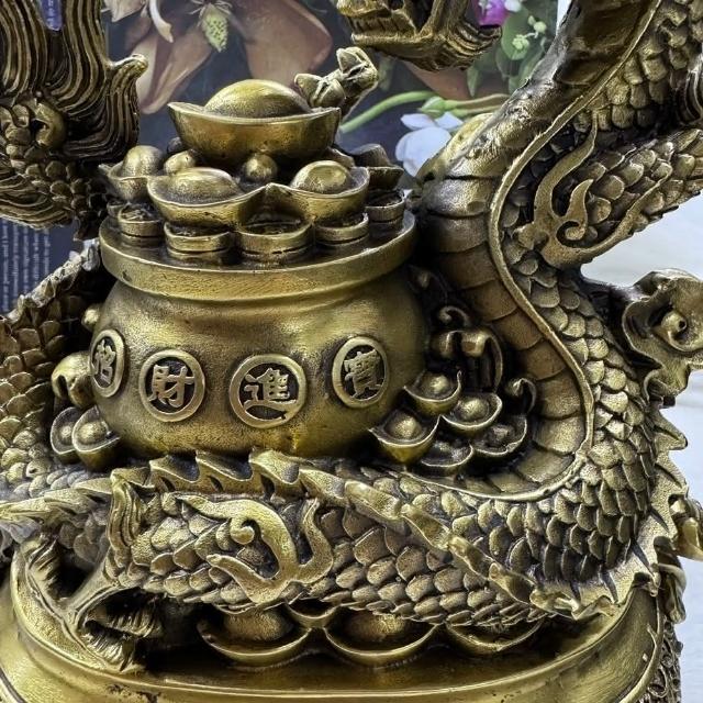 千奇國際精品銅龍招財進寶聚寶盆(化解龍低虎高龍邊碰壁防小人