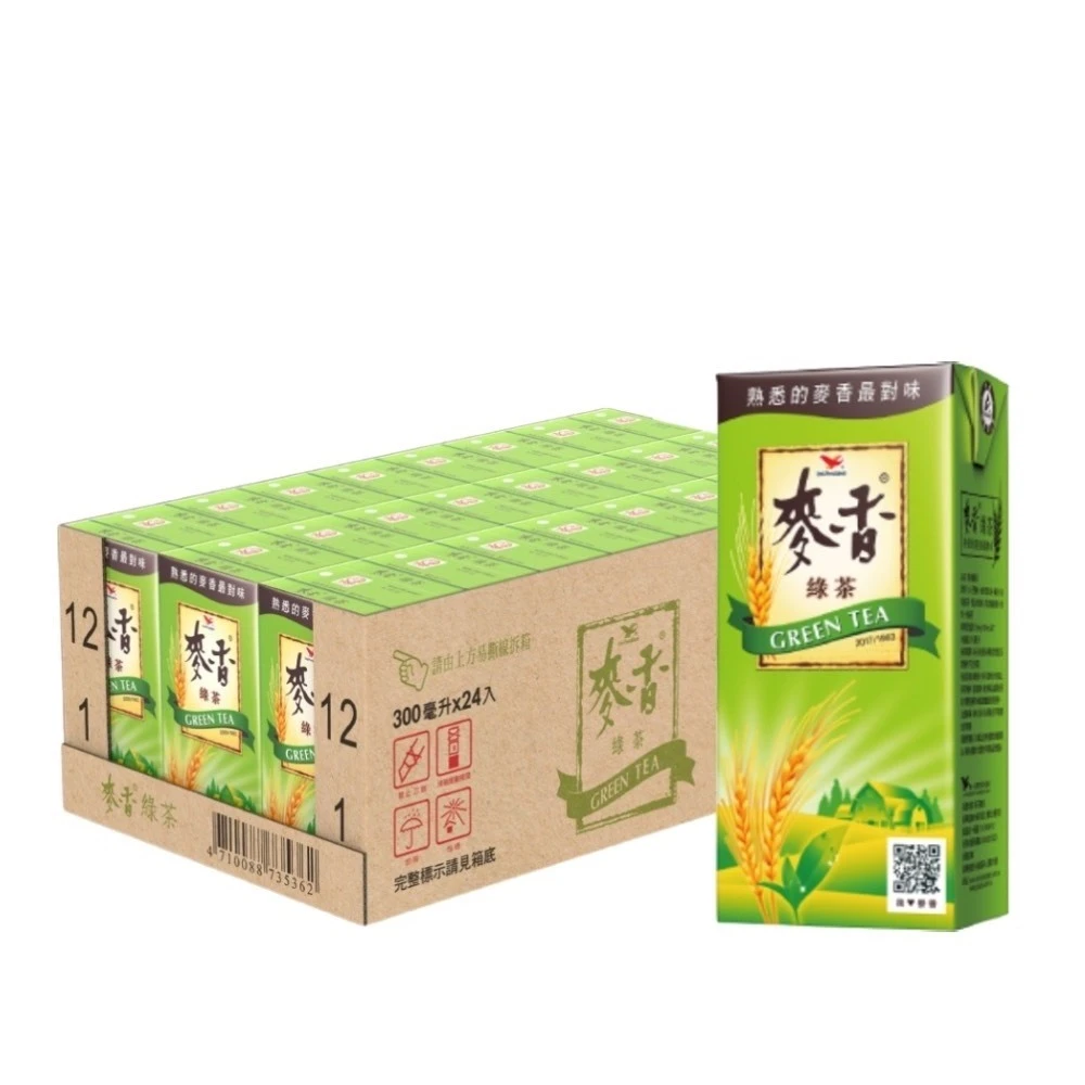 【麥香】統一 麥香綠茶300ml*24入經典飲料 麥香 大麥 飲料 清涼 解渴