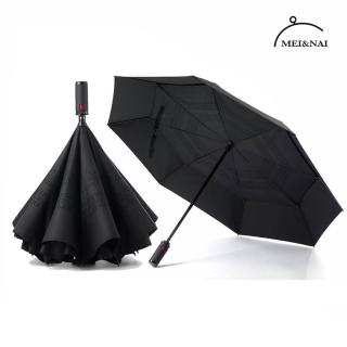 MEI&NAI美而耐 開車必備 一鍵秒收 超輕量二折反向自動傘 反向傘