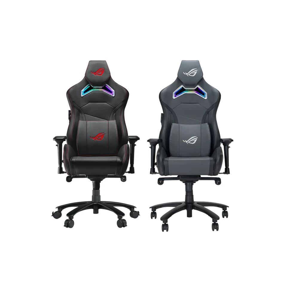 【ASUS 華碩】SL301 RGB Chariot X 電競椅(黑色/灰色 優質PU皮革 4D扶手 耐用PU椅輪 RGB燈光 記憶泡棉腰墊)