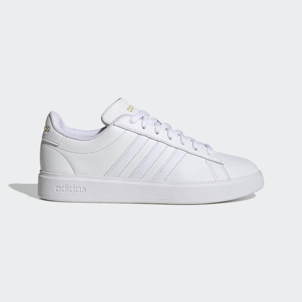 【adidas 愛迪達】GRAND COURT 2.0 白 全白 GW9213 皮革 女鞋 女休閒鞋