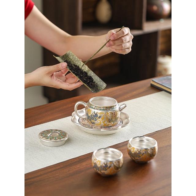 大師純手工高端999純銀茶具套裝一壺二杯家用喬遷節日伴手送禮品