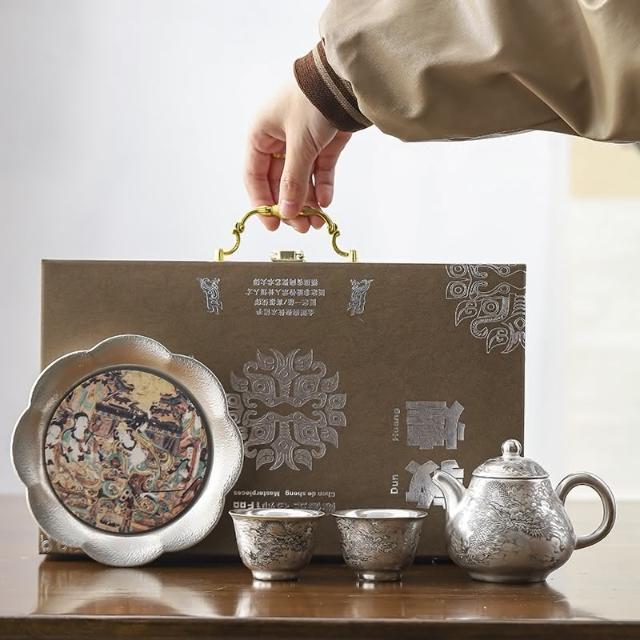 大師純手工高端999純銀茶具套裝一壺二杯家用喬遷節日伴手送禮品