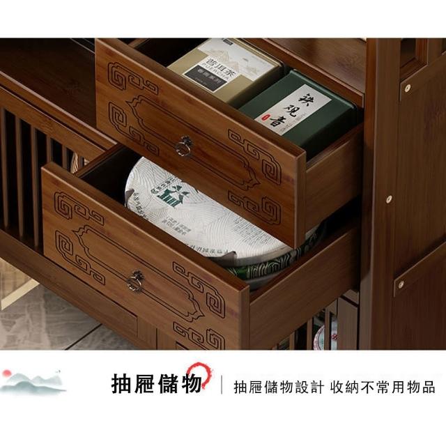 現貨清倉 辦公室多層茶櫃 儲物櫃 實木置物架 多功能茶櫃 桌邊櫃 茶具收納 茶水櫃 櫃子 實木櫃 新中式