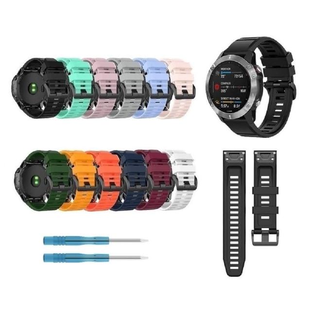 矽膠錶帶適用Garmin Fenix 6X / 6X Pro 快拆快扣錶帶寬度26mm錶帶替換帶快拆 矽膠錶帶適用Garmin Fenix 6X / 6X Pro 快拆快扣錶帶寬度26mm錶帶替換帶快拆