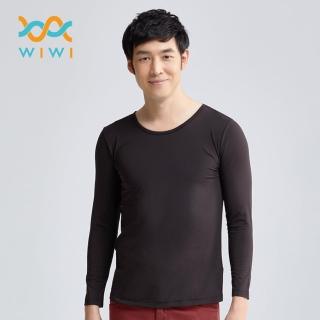 【WIWI】現貨 MIT溫灸刷毛圓領發熱衣經典黑 男S-3XL